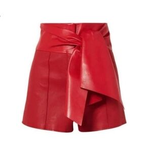 Valentino Garavani Lambskin Leather mini short Bow Red